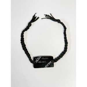 Personalized Helen Valerie Black Braided Cord Nameplate Anklet 11.25"